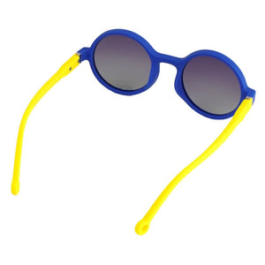 Blue Frame with Yellow Arms, Anti Ultraviolet Unisex Sunglasses for Toddlers with Hardcase Storage - Swim