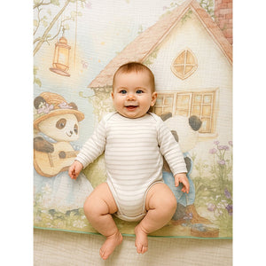 Blue Frock Panda print Super Soft Breathable pure Muslin cotton Blanket for Infants - Bedding