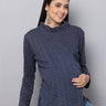 Blue Grey Maternity Sweatshirt with Nursing - MAT-BLGYSWN-S