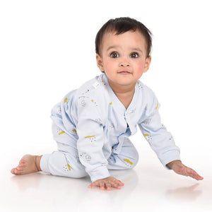 Blue Happy Baby Full sleeves tops & pants set Unisex Kids Wear - 12 - 18 Months Kids Clothing