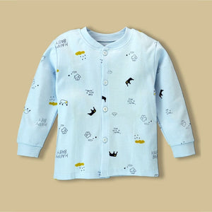 Blue Happy Baby Full sleeves tops & pants set Unisex Kids Wear - 12 - 18 Months Kids Clothing