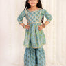 Blue Haze Floral Print Sharara Girls Set - SS-MBGKS-0-6