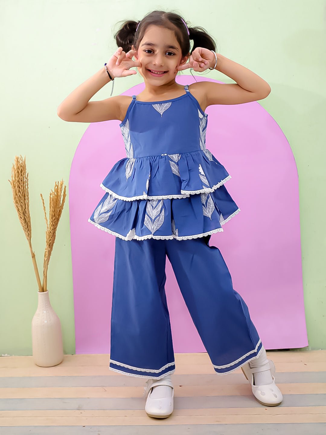 Blue Haze Girls Peplum Co - ord Set - KES - RA - BLHZ - 0 - 6