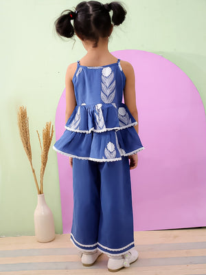 Blue Haze Girls Peplum Co - ord Set - KES - RA - BLHZ - 0 - 6