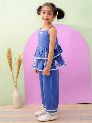 Blue Haze Girls Peplum Co - ord Set - KES - RA - BLHZ - 0 - 6