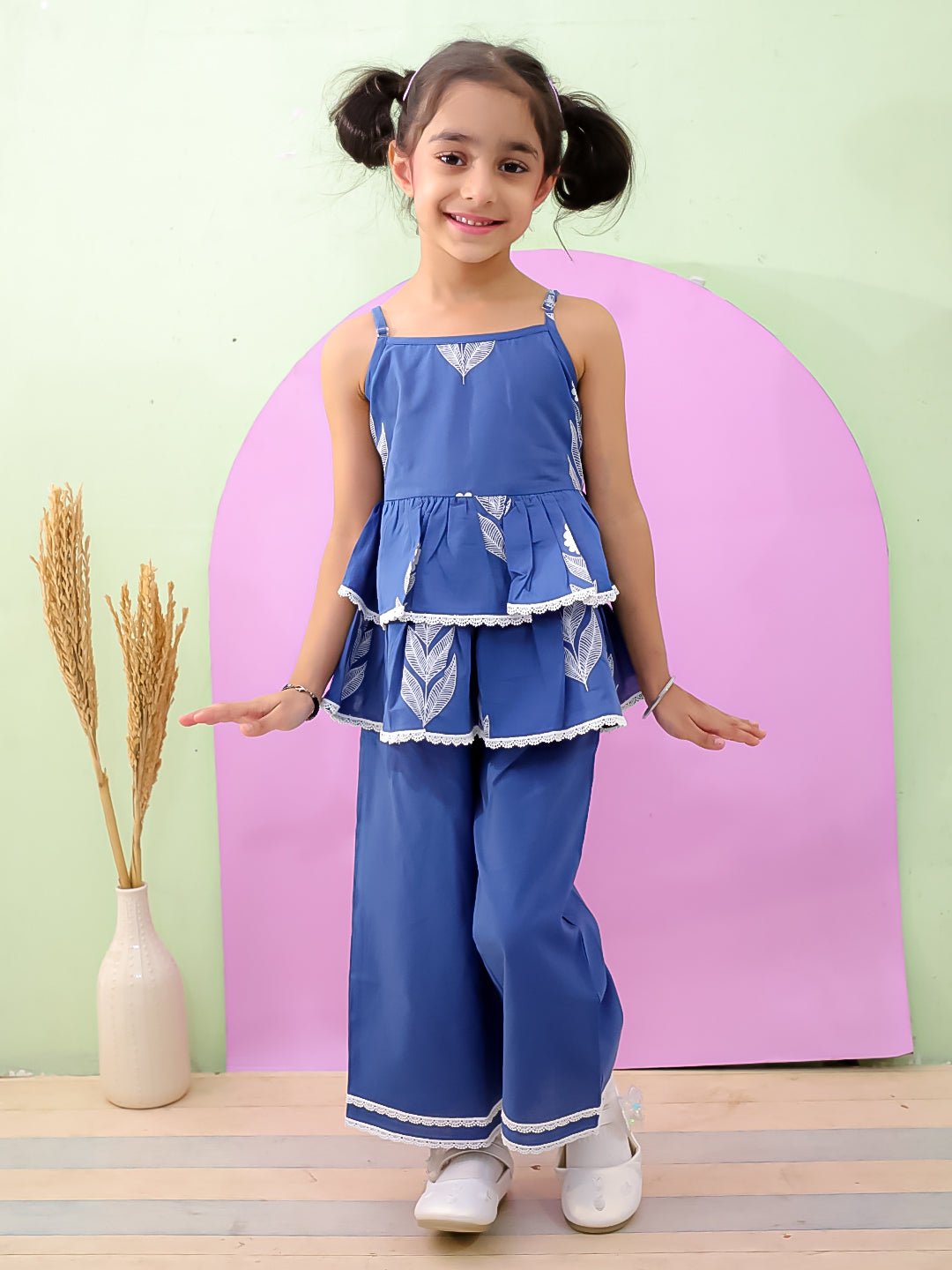 Blue Haze Girls Peplum Co - ord Set - KES - RA - BLHZ - 0 - 6