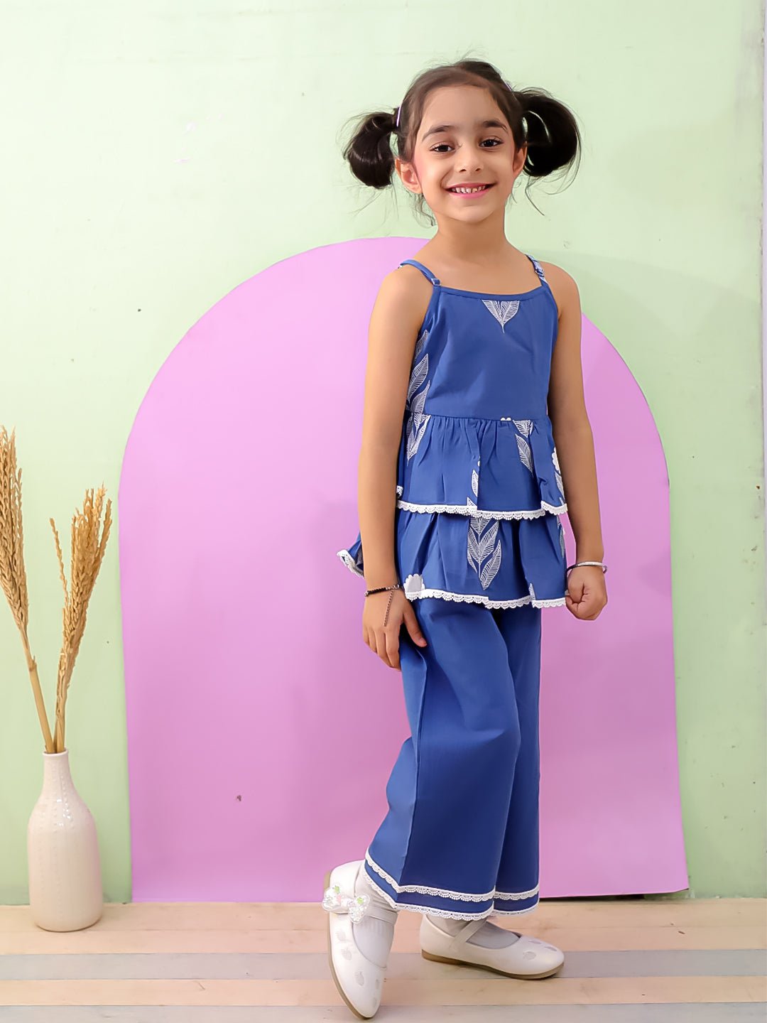 Blue Haze Girls Peplum Co - ord Set - KES - RA - BLHZ - 0 - 6