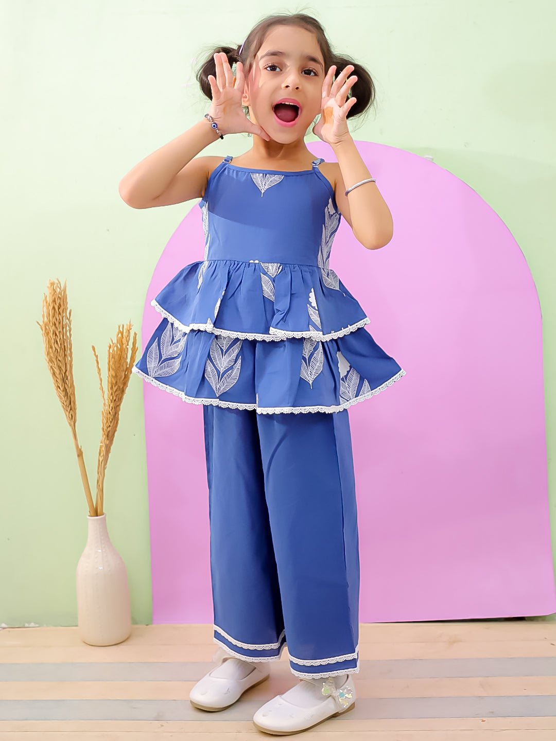 Blue Haze Girls Peplum Co - ord Set - KES - RA - BLHZ - 0 - 6