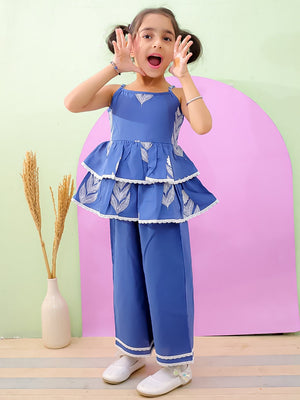 Blue Haze Girls Peplum Co - ord Set - KES - RA - BLHZ - 0 - 6