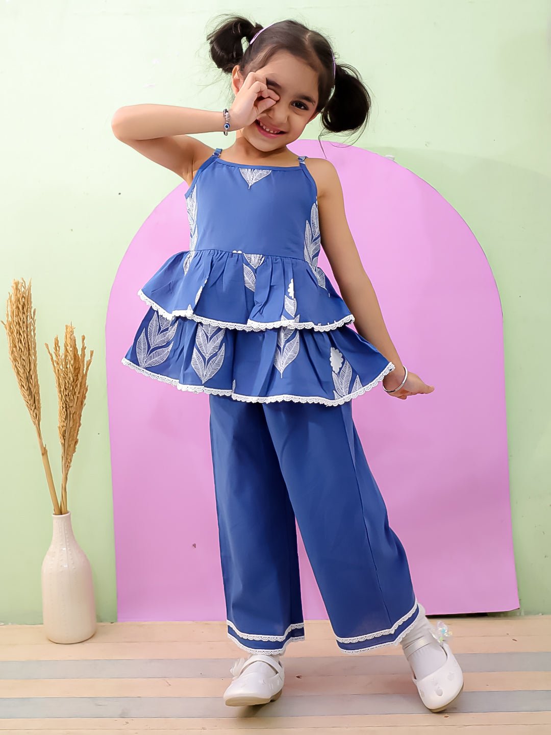 Blue Haze Girls Peplum Co - ord Set - KES - RA - BLHZ - 0 - 6