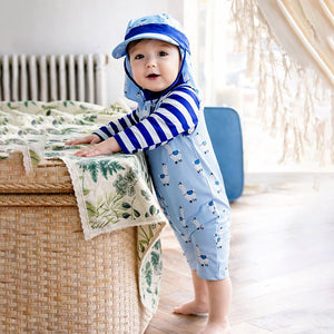 Blue Lhama, Toddlers & Kids Swimwear with long Cap Free Wash Bag & Free Swim Detergent - 2 - 3 Years Swim