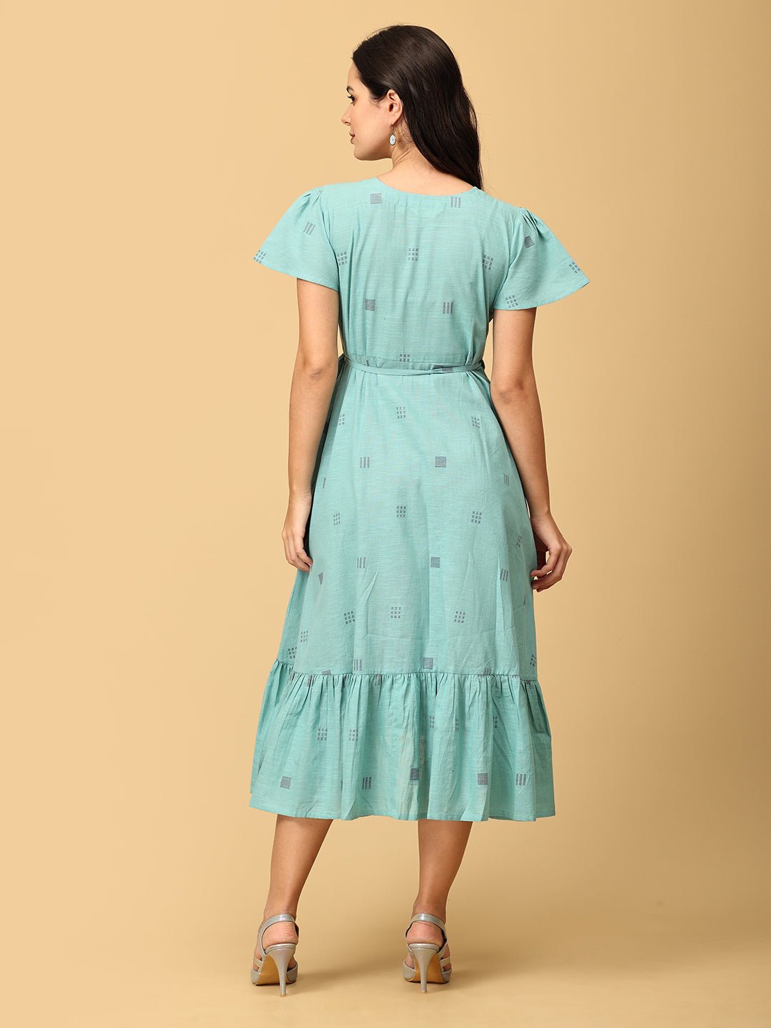 Blue Looming Beauty Women's Wrap Dress - WDRS - SK - BLBT - S