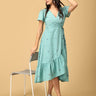 Blue Looming Beauty Women's Wrap Dress - WDRS - SK - BLBT - S