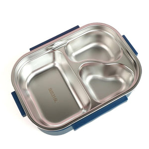 Blue Lunch Time 2 pcs Stainless Steel Kids Lunch Box with matching Lunch Bag - Back To School