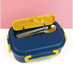 Blue Lunch Time 2 pcs Stainless Steel Kids Lunch Box with matching Lunch Bag - Back To School