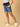 Blue Maternity Denim Shorts With Belly Support