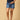 Blue Maternity Denim Shorts With Belly Support