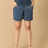 Blue Maternity Knit Denim Shorts With Belly Support - Light Wash - MDD - AN - LBDS - S