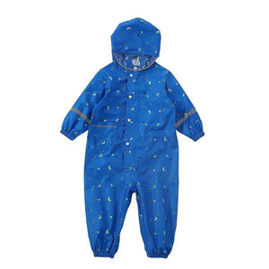 Blue Mighty Starry Galaxy Theme All Over Jumpsuit / Playsuit Raincoat for Kids - Little Surprise BoxBlue Mighty Starry Galaxy Theme All Over Jumpsuit / Playsuit Raincoat for Kids