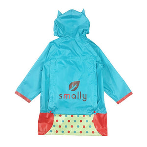 Little Surprise Box Blue Polka dots Owl Knee Length Raincoat for Kids - Little Surprise BoxLittle Surprise Box Blue Polka dots Owl Knee Length Raincoat for Kids