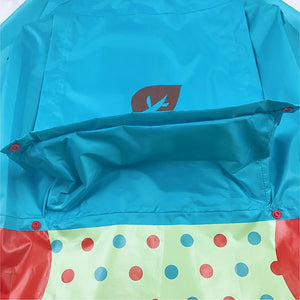Little Surprise Box Blue Polka dots Owl Knee Length Raincoat for Kids - Little Surprise BoxLittle Surprise Box Blue Polka dots Owl Knee Length Raincoat for Kids