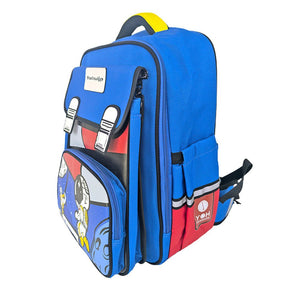 Blue Red Block Astronaut School Backpack for Kids - Back To School