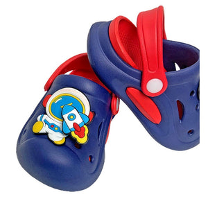 Blue & Red spinning rocket Slip on Clogs, Summer/Monsoon all season Footwear for Toddlers & Kids - Little Surprise BoxBlue & Red spinning rocket Slip on Clogs, Summer/Monsoon all season Footwear for Toddlers & Kids