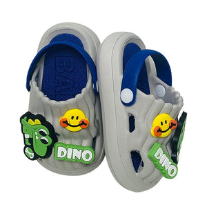 Blue Smilie Dino Slip on Clogs, Summer/Monsoon all season Footwear for Toddlers & Kids - Little Surprise BoxBlue Smilie Dino Slip on Clogs, Summer/Monsoon all season Footwear for Toddlers & Kids