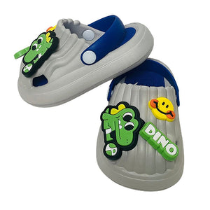 Blue Smilie Dino Slip on Clogs, Summer/Monsoon all season Footwear for Toddlers & Kids - Little Surprise BoxBlue Smilie Dino Slip on Clogs, Summer/Monsoon all season Footwear for Toddlers & Kids