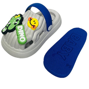 Blue Smilie Dino Slip on Clogs, Summer/Monsoon all season Footwear for Toddlers & Kids - Little Surprise BoxBlue Smilie Dino Slip on Clogs, Summer/Monsoon all season Footwear for Toddlers & Kids