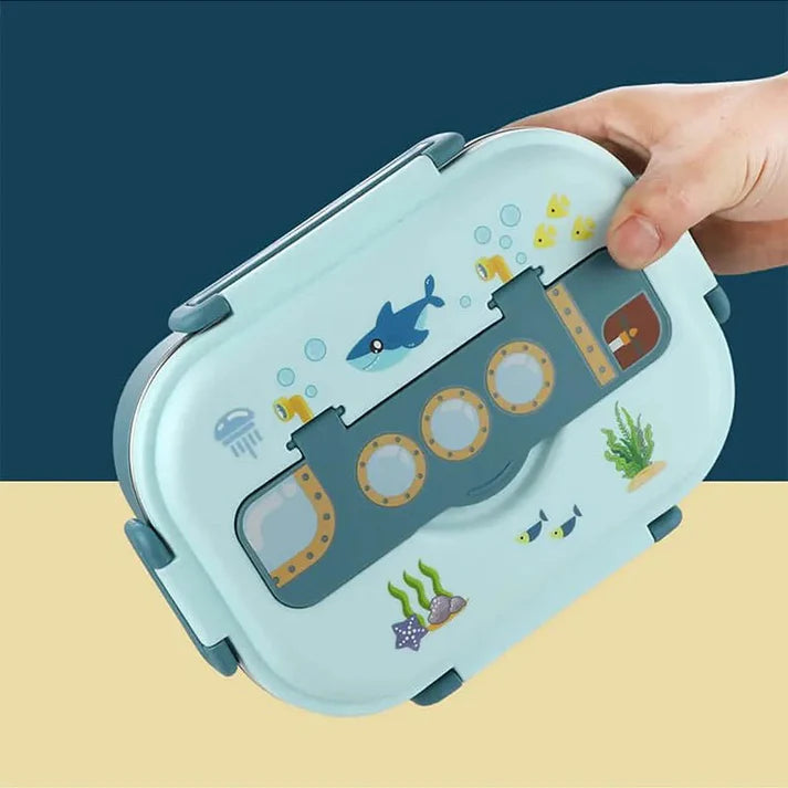 Little Surprise Box Submarine Theme Compartment Steel Tiffin Lunch Box for Boys & Girls