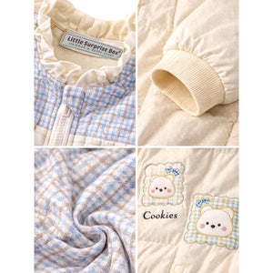 Blue Swan - Themed Winter Full Sleeves Jumpsuit Hoodie Romper for Tiny Toddlers - 6 - 12 Months Winter Wear