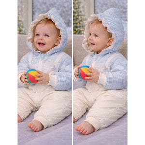Blue Swan - Themed Winter Full Sleeves Jumpsuit Hoodie Romper for Tiny Toddlers - 6 - 12 Months Winter Wear