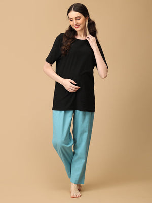 Blue - sy Vibes Maternity Lounge Pants - MBS - SK - BLSVB - S