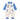 Blue Teddy Varsity Style, Full Sleeves Jumpsuit Romper for Tiny Toddlers - 6 - 12 Months Kids Clothing