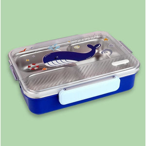 Blue Whale Big Size Stainless Steel Kids Lunch Box - Back To School