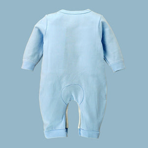 Blue & White Bunny Face Print Romper Unisex Kids Wear - 0 - 9 months Kids Clothing
