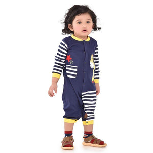 Blue with White Strips and Yellow Giraffe Print, 2 - 3 years Unisex Kids Wear - Kids Clothing