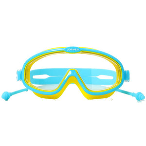 Blue Yellow two border Anti Fog UV Protection Leakproof Design Swim Goggles for Kids,4yrs - 10yrs - 4 - 10 years Swim