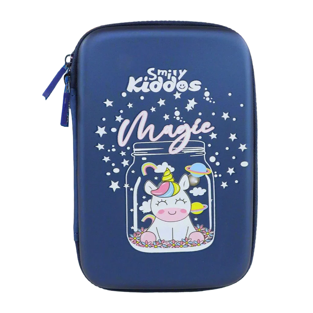 Smily Kiddos Single Compartment EVA Pencil Case - Magic Unicorn Blue