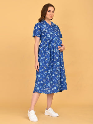 Bluebell Beauty Maternity And Nursing Dress mid-length outfit styled casually with sneakers