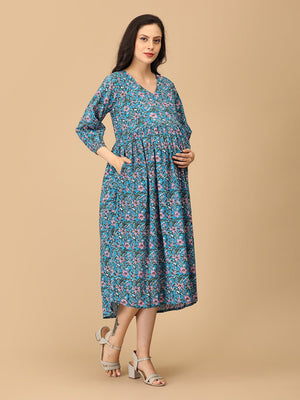 Blueming Marvel Maternity and Nursing Dress - DRS - SK - BLMRV - S