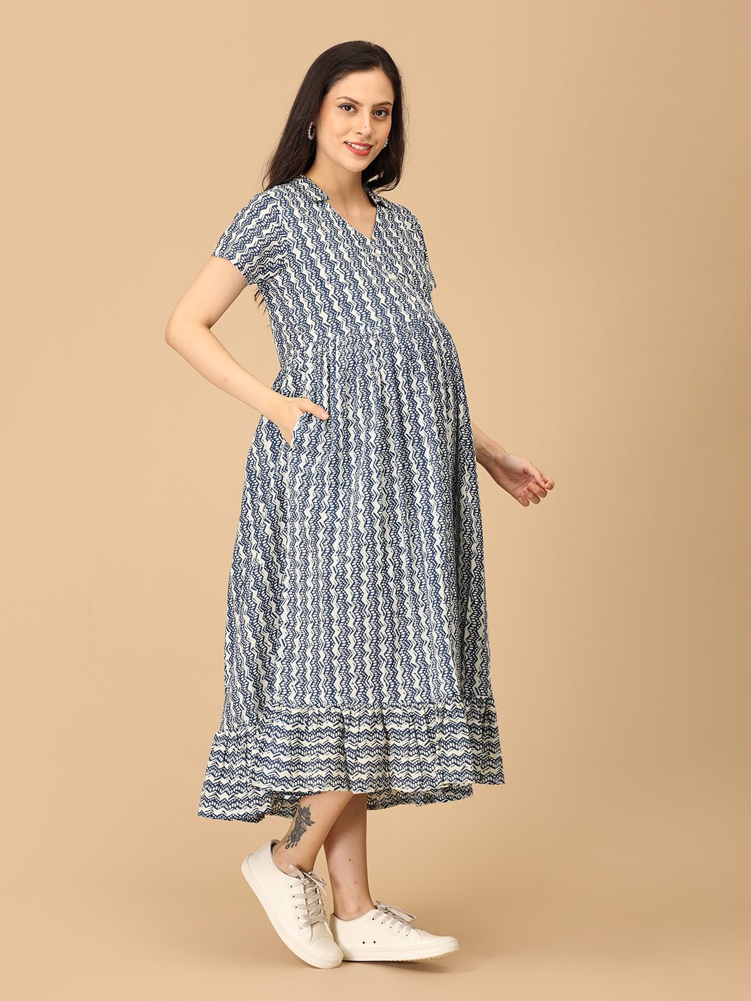 Bluetopia Maternity and Nursing Dress - DRS - SK - BLTPIA - S