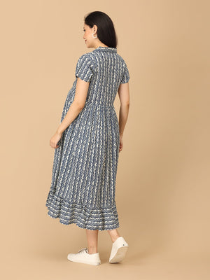 Bluetopia Maternity and Nursing Dress - DRS - SK - BLTPIA - S