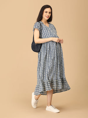 Bluetopia Maternity and Nursing Dress - DRS - SK - BLTPIA - S
