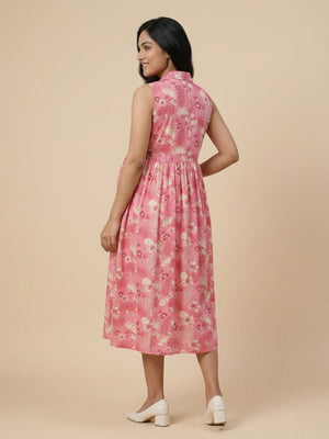 Blush Blossom Maternity And Nursing Sleeveless Dress - S Maternity Casual Dress