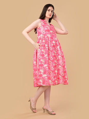 Blush Blossom Maternity And Nursing Sleeveless Dress - S Maternity Casual Dress