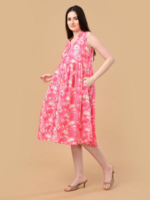Blush Blossom Maternity And Nursing Sleeveless Dress - S Maternity Casual Dress