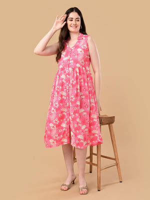 Blush Blossom Maternity And Nursing Sleeveless Dress - S Maternity Casual Dress