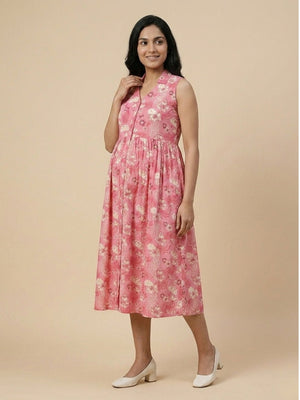 Blush Blossom Maternity And Nursing Sleeveless Dress - S Maternity Casual Dress
